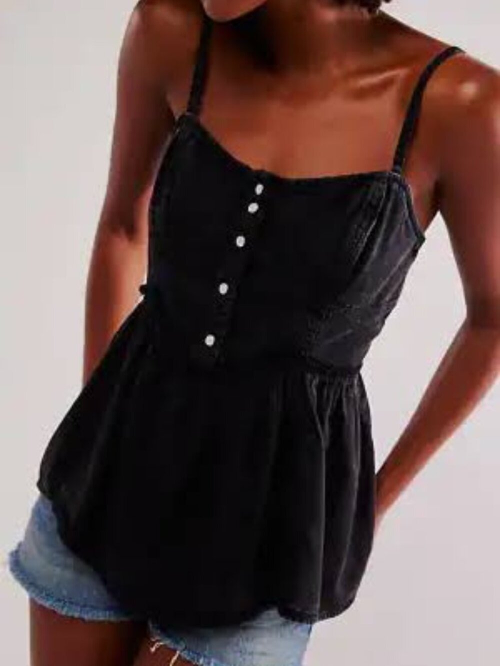 Free People, We The Free Reworked soft denim Top- Size M. Never worn!